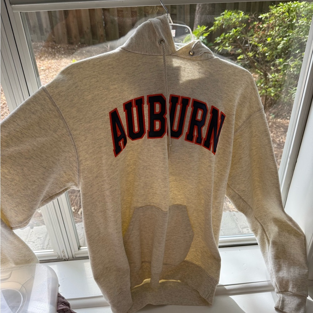 Gray Hooded Sweatshirt with Auburn Text